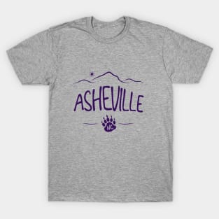 Asheville, NC - Black Bear Paw - PurpleO 14 T-Shirt